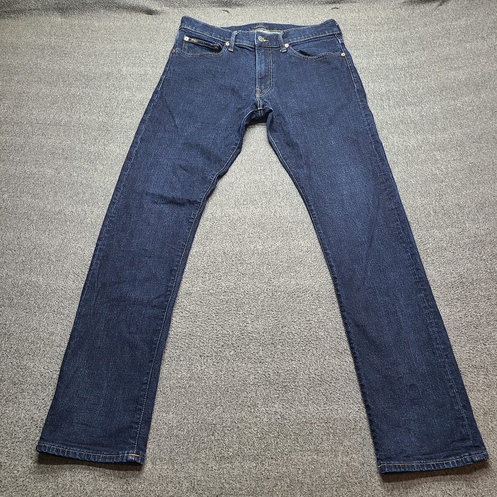 Polo Ralph Lauren Varick Slim Straight Jeans Mens 32x34 Dark Wash Stretch Denim